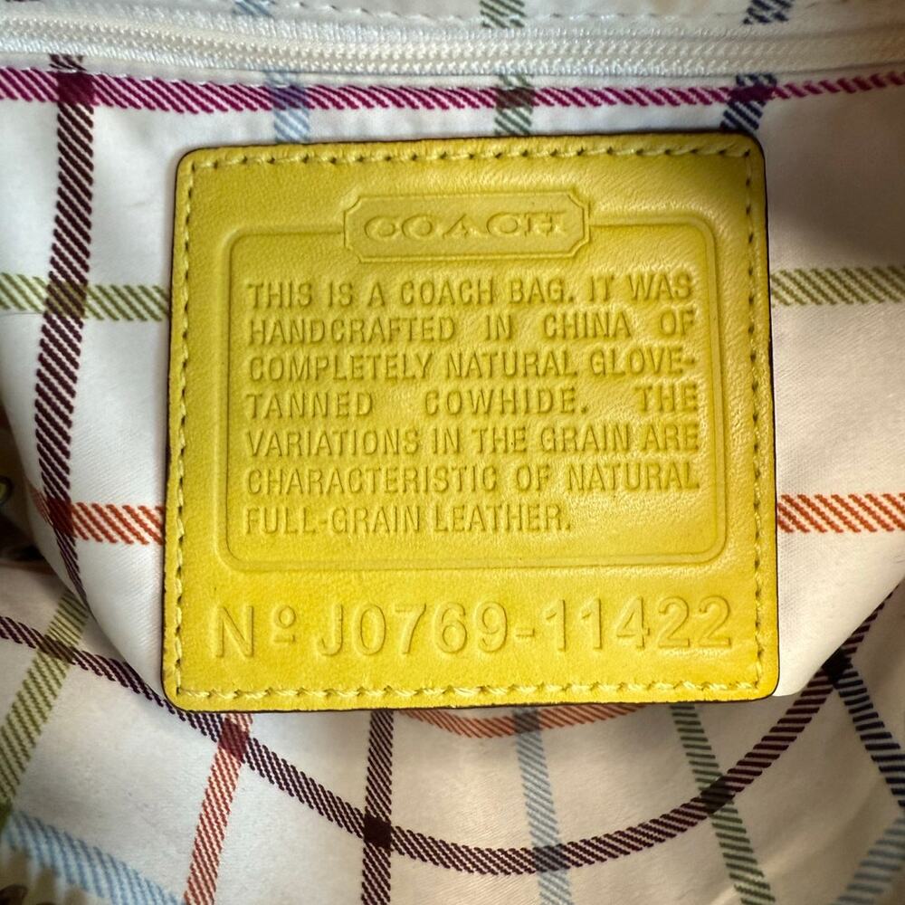 y2k COACH 2007 Bleecker 11422 Yellow Duffle Bucket Shoulder Bag Crossbodyble - Picture 11 of 12